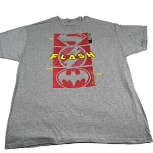 DC Comic Flash Mens 2XL T-Shirt past present future Gray New with Tags Plus Size